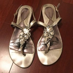 Silver sling back sandals